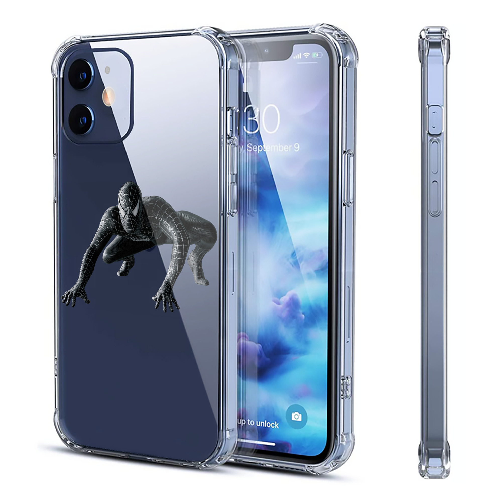 （画像用） Spider Man スパイダーマン 【iPhone 12シリーズ対応】透明スマホケース（クリアソフトケース）